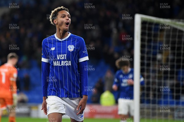 170226 - Cardiff City v AFC Wimbledon - Sky Bet League 1 - Omari Kellyman of Cardiff City celebrates scoring a goal