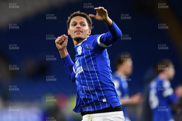 170226 - Cardiff City v AFC Wimbledon - Sky Bet League 1 - Omari Kellyman of Cardiff City celebrates the win at full time