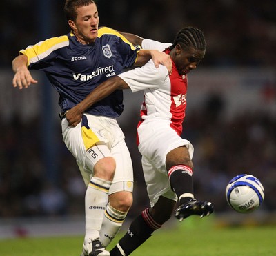 01.08.08 -  Cardiff City v AFC Ajax, Pre-season friendly. Cardiff City's Ross McCormack challenges Ajax's Vurnon Anita  