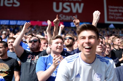 020918 - Cardiff City v Arsenal - Premier League - Cardiff City fans celebrate their sides first goal in the Premier League