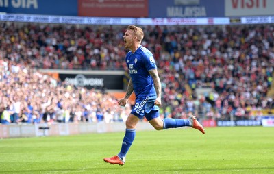 020918 - Cardiff City v Arsenal - Premier League - Danny Ward of Cardiff City celebrates scoring goal