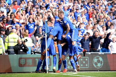 020918 - Cardiff City v Arsenal - Premier League - Danny Ward of Cardiff City celebrates scoring goal