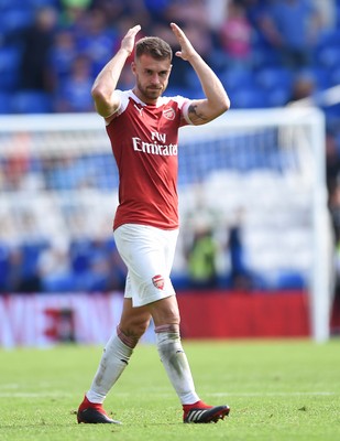 020918 - Cardiff City v Arsenal - Premier League - Aaron Ramsey of Arsenal does the ayatollah