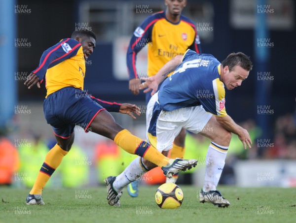 25.01.09 - Cardiff City v Arsenal - FA Cup - Cardiff's Gavin Rae is challenged by Arsenal's Kolo Toure. 