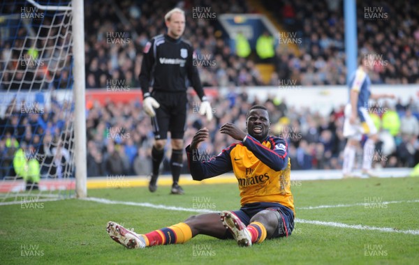 25.01.09 - Cardiff City v Arsenal - FA Cup - Arsenal's Emmanuel Eboue looks dejected after a missed chance. 