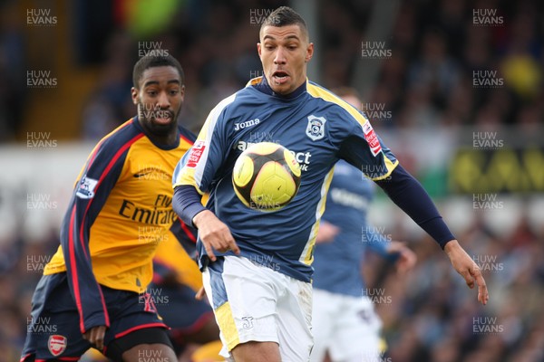 25.01.09 - Cardiff City v Arsenal, FA Cup Round 4 -  Cardiff's Jay Bothroyd holds off Arsenals Johan Djourou 