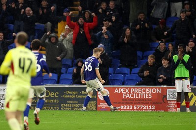 111125 - Cardiff City v Arsenal U21 - Vertu Trophy - Will Spiers of Cardiff City celebrates scoring a goal