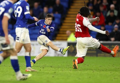 111125 - Cardiff City v Arsenal U21 - Vertu Trophy - Trey George of Cardiff City scores a goal