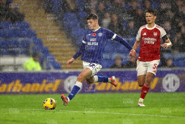 111125 - Cardiff City v Arsenal U21 - Vertu Trophy - Troy Perrett of Cardiff City scores a goal