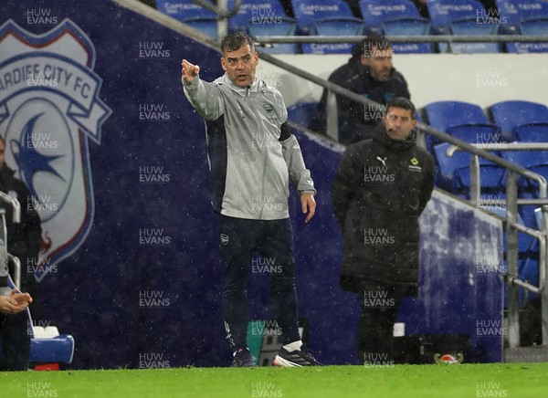 111125 - Cardiff City v Arsenal U21 - Vertu Trophy - Arsenal U21 Manager Max Porter 