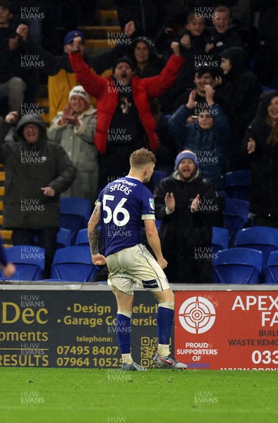111125 - Cardiff City v Arsenal U21 - Vertu Trophy - Will Spiers of Cardiff City celebrates scoring a goal