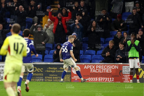 111125 - Cardiff City v Arsenal U21 - Vertu Trophy - Will Spiers of Cardiff City celebrates scoring a goal