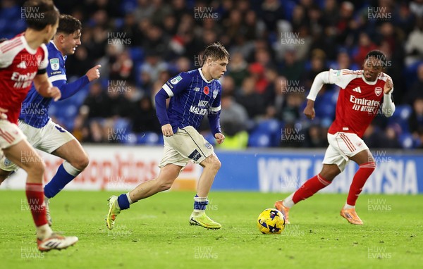 111125 - Cardiff City v Arsenal U21 - Vertu Trophy - Trey George of Cardiff City 