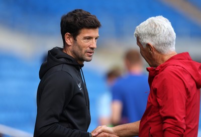 010826 - Cardiff City v AS Roma - Pre Season Friendly - Cardiff City Manager Brian Barry-Murphy and Roma Manager Gian Piero Gasperini 