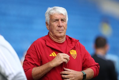 010826 - Cardiff City v AS Roma - Pre Season Friendly - Roma Manager Gian Piero Gasperini 