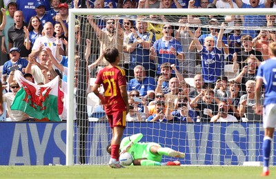 010826 - Cardiff City v AS Roma - Pre Season Friendly - Nathan Trott of Cardiff saves a penalty