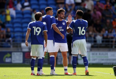 010826 - Cardiff City v AS Roma - Pre Season Friendly - Cardiff celebrate their third goal of the game