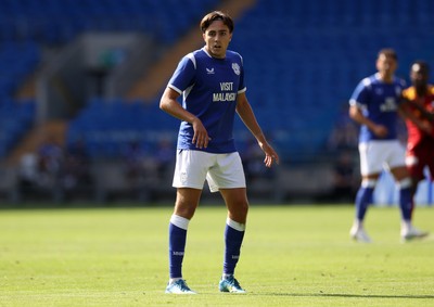 010826 - Cardiff City v AS Roma - Pre Season Friendly - Joel Colwill of Cardiff 