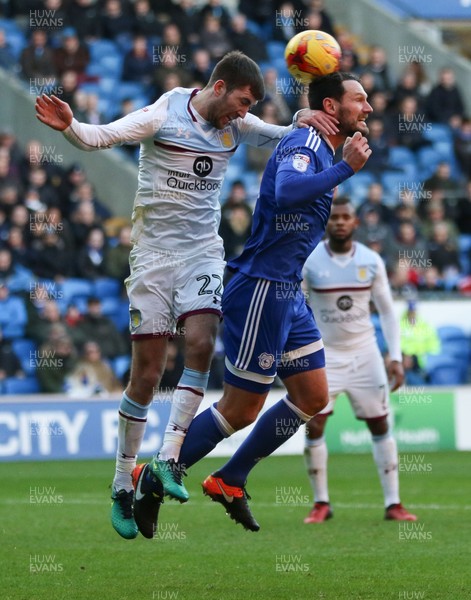 020117 - Cardiff City v Aston Villa, Sky Bet Championship - Sean Morrison of Cardiff City and Gary Gardner of Aston Villa compete for the ball by Gareth Everett