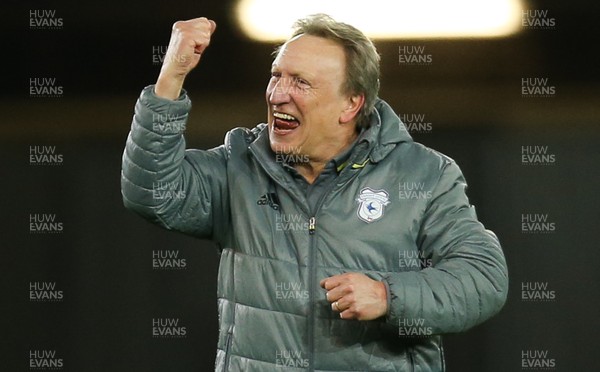 020117 - Cardiff City v Aston Villa, Sky Bet Championship - Cardiff City manager Neil Warnock celebrates at the end of the match by Gareth Everett