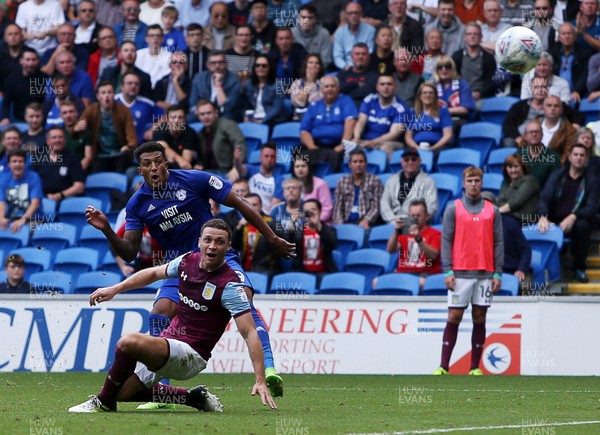 120817 - Cardiff City v Aston Villa - SkyBet Championship - Nathaniel Mendez-Laing of Cardiff City scores the third goal of the game