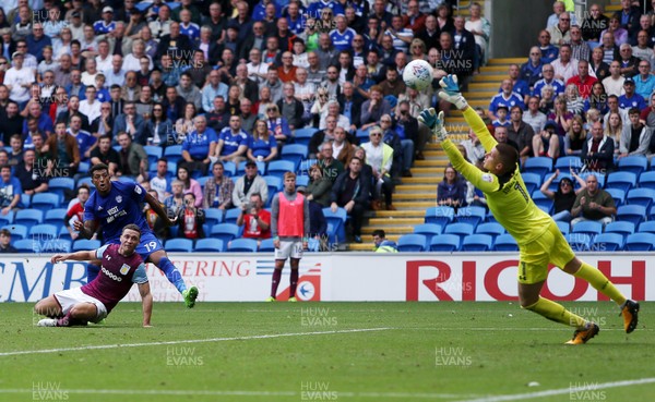 120817 - Cardiff City v Aston Villa - SkyBet Championship - Nathaniel Mendez-Laing of Cardiff City scores the third goal of the game