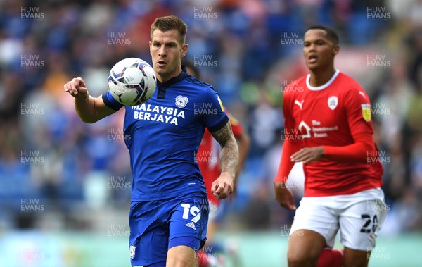 070821 - Cardiff City v Barnsley - Sky Bet EFL Championship - James Collins of Cardiff City looks for a way through