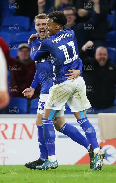 071219 - Cardiff City v Barnsley, Sky Bet Championship - Danny Ward of Cardiff City celebrates with Josh Murphy of Cardiff City after scoring the second goal