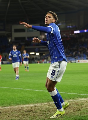 270126 - Cardiff City v Barnsley, EFL Sky Bet League 1 - Omari Kellyman of Cardiff City celebrates after scoring the third goal