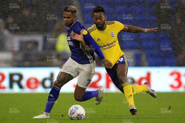 021119 - Cardiff City v Birmingham City, Sky Bet  Championship - Leandro Bacuna of Cardiff City (left) and Jacques Maghoma of Birmingham City battle for the ball