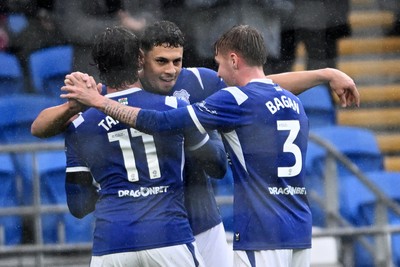 241026 - Cardiff City v Birmingham City - Sky Bet Championship - Yousef Salech of Cardiff City scores the first goal of the game