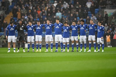 241026 - Cardiff City v Birmingham City - Sky Bet Championship - Minutes silence for Aberfan