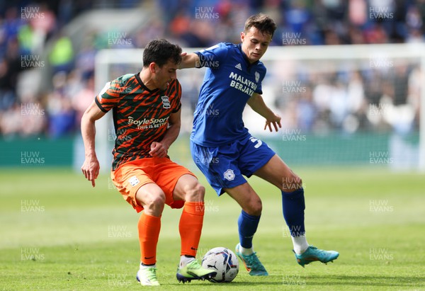 300422 - Cardiff City v Birmingham City, Sky Bet Championship - Perry Ng of Cardiff City challenges Maxime Colin of Birmingham City