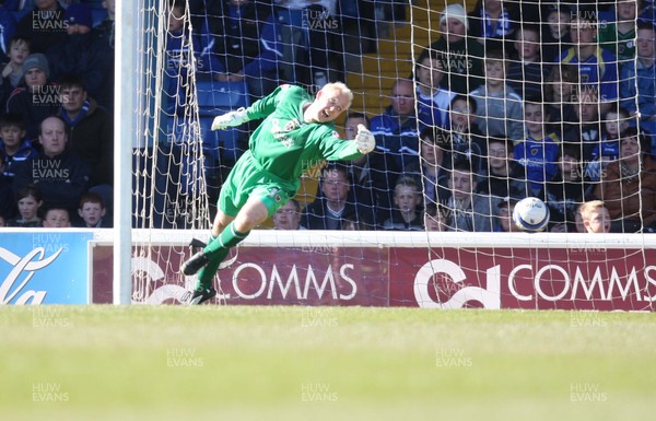 12.04.08 .. Cardiff City v Blackpool, Coca Cola Championship Cardiff's keeper Peter Enckelman is beaten at Blackpool score goal 