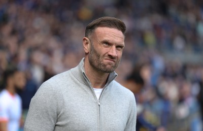 210326 - Cardiff City v Blackpool, EFL Sky Bet League 1 - Blackpool head coach Ian Evatt