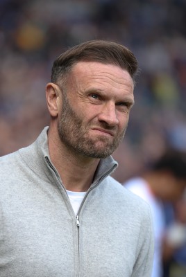 210326 - Cardiff City v Blackpool, EFL Sky Bet League 1 - Blackpool head coach Ian Evatt