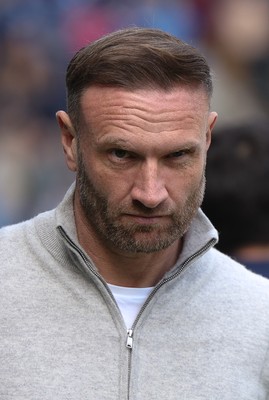 210326 - Cardiff City v Blackpool, EFL Sky Bet League 1 - Blackpool head coach Ian Evatt