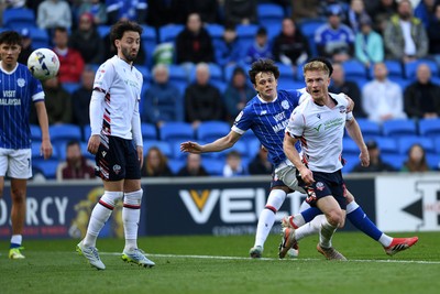 110426 - Cardiff City v Bolton Wanderers - Sky Bet League 1 - Perry NG of Cardiff City has a shot on goal