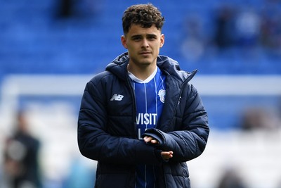 110426 - Cardiff City v Bolton Wanderers - Sky Bet League 1 - Alex Robertson of Cardiff City celebrates the win at full time