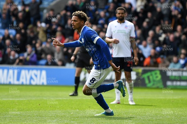 110426 - Cardiff City v Bolton Wanderers - Sky Bet League 1 - Omari Kellyman of Cardiff City celebrates scoring a goal