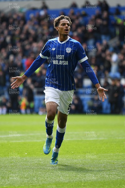 110426 - Cardiff City v Bolton Wanderers - Sky Bet League 1 - Omari Kellyman of Cardiff City celebrates scoring a goal