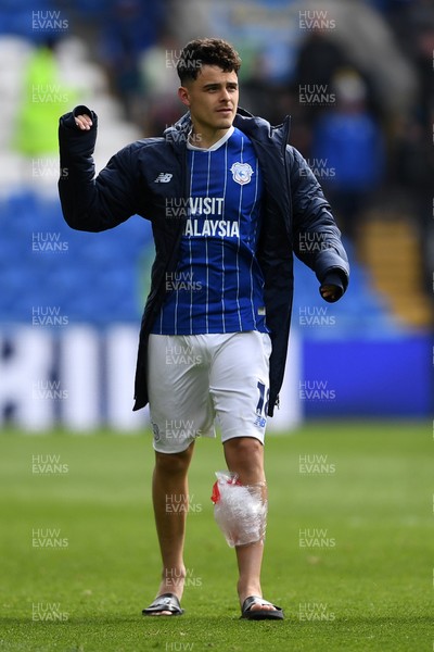 110426 - Cardiff City v Bolton Wanderers - Sky Bet League 1 - Alex Robertson of Cardiff City celebrates the win at full time