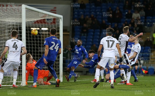 130218 - Cardiff City v Bolton Wanderers - SkyBet Championship - Sean Morrison of Cardiff City scores the second goal