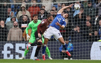 200925 - Cardiff City v Bradford City - SkyBet League One - Yousef Salech of Cardiff City goes down in the box