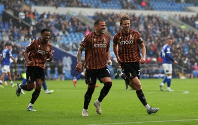 200925 - Cardiff City v Bradford City - SkyBet League One - Tommy Leigh of Bradford City celebrates scoring a goal