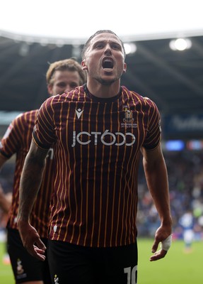 200925 - Cardiff City v Bradford City - SkyBet League One - Antoni Sarcevic of Bradford City celebrates scoring a goal