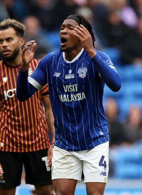 200925 - Cardiff City v Bradford City - SkyBet League One - A frustrated Gabriel Osho of Cardiff City 