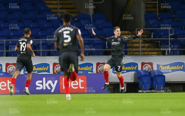 261220 - Cardiff City v Brentford, Sky Bet Championship - Sergi Canos of Brentford celebrates after scoring Brentford's second goal