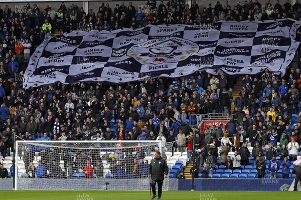 101118 - Cardiff City v Brighton & Hove Albion, Premier League - Cardiff City fans unfurl a flag displaying 'Our Crew of Lost Sons' in Remembrance
