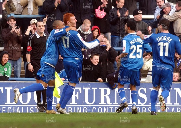 120205 - Cardiff City v Brighton & Hove Albion - Cardiff's James Collins (17) celebrates after scoring his side's second